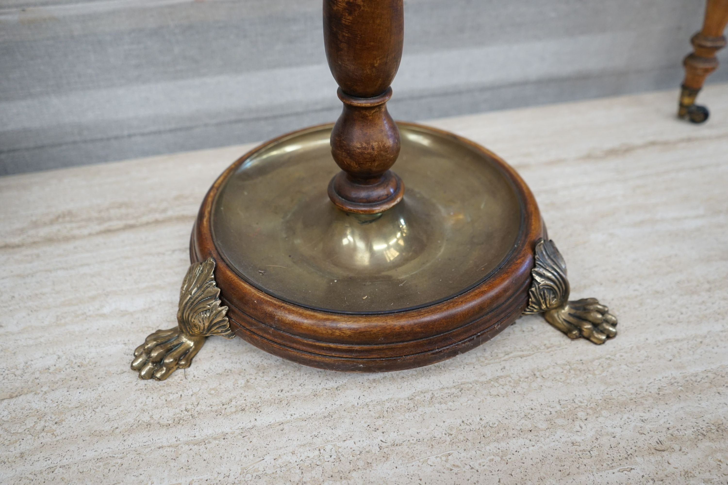 A Victorian style brass mounted mahogany stick stand, height 60cm